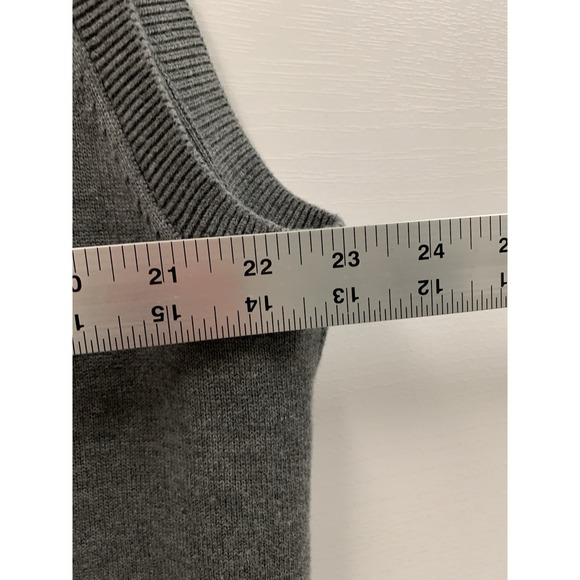 Lands'‎ End Men's Sweater Vest Large Gray  Cotton V-Neck Pullover Classic - Picture 8 of 8